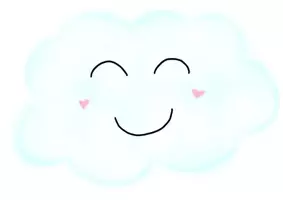 Vorschau - selbst erstellte Cliparts/Grafiken - "Warmer Regen" - lächelnde Wolke für nette Worte - Deckblatt