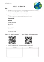 Vorschau - Arbeitsblätter - What is sustainability? Saving the planet (Jg. 12) - Seite 1