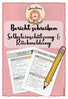 Vorschau - Arbeitsblätter - Deutsch: Bericht Selbsteinschätzung & Rückmeldung - Deckblatt