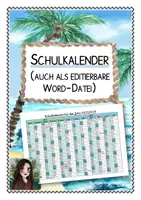 Vorschau - Poster - Schulkalender / Schul-Jahreskalender (editierbar, auch als Jahresplanung oder fürs Klassenzimmer) - Deckblatt