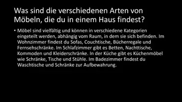 Vorschau - Arbeitsblätter - AB mit Fragen zum Thema "Möbel" + Lösungsblatt - Seite 2