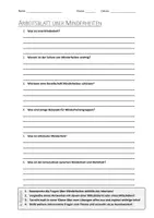 Vorschau - Arbeitsblätter - Lernposter + AB mit Fragen zum Thema "Minderheit" + Lösungsblatt + Mindmap + Infografik - Seite 1