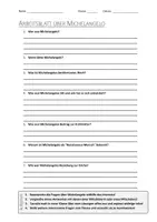 Vorschau - Arbeitsblätter - Lernposter + AB mit Fragen zum Thema "Michelangelo" + Lösungsblatt + Infografik - Seite 1