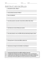 Vorschau - Arbeitsblätter - AB mit Fragen zum Thema "Million" + Lösungsblatt - Seite 1