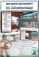 Vista previa - Hojas de trabajo - Extraer información "Was kostet der Eintritt ins Schwimmbad?" Alemán / Deutsch - página 1