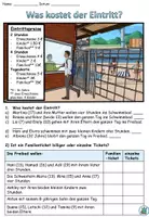 Vista previa - Hojas de trabajo - Extraer información "Was kostet der Eintritt ins Schwimmbad?" Alemán / Deutsch - página 2