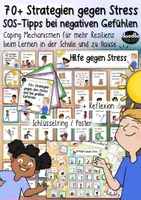 Vorschau - Mal- und Bastelvorlagen - 70+ Strategien gegen Stress / SOS-Tipps bei negativen Gefühlen - Coping - Deckblatt