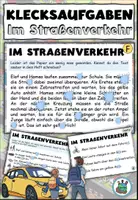 Vorschau - Aufgabenkarten - Kleckskartei / Klecksaufgaben "Im Straßenverkehr" Sommer - DaZ / DaF / Deutsch - Deckblatt