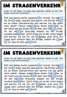 Vorschau - Aufgabenkarten - Kleckskartei / Klecksaufgaben "Im Straßenverkehr" Sommer - DaZ / DaF / Deutsch - Seite 1