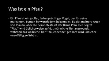 Vorschau - Arbeitsblätter - AB mit Fragen zum Thema "Pfau" + Lösungsblatt - Seite 2