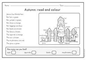 Vorschau - Arbeitsblätter - Autumn read and colour - 7 Bilder, 2-fach differenziert (Englisch) - Seite 2