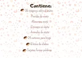 Vista previa - Juegos / Gamificación - OTOÑO - VOCABULARIO: Ruleta-Bingo. - página 3