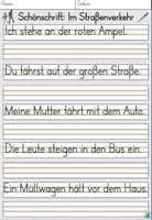 Vorschau - Arbeitsblätter - Übung Schönschrift "Im Straßenverkehr" Alphabetisierung - DaZ / DaF / Deutsch - Seite 1