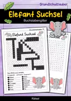 Vorschau - Arbeitsblätter - Elefant Suchsel - Buchstabengitter - Deckblatt