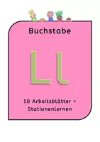 Vorschau - Stationenlernen - Buchstabe L / l 10 Arbeitsblätter Stationenlernen - Deckblatt
