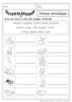 Aperçu - Feuilles d'exercices - Vocabulaire: Animaux domestiques - Page 2