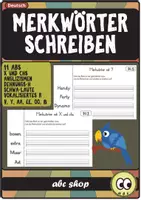 Vorschau - Arbeitsblätter - Merkwörter (ab)schreiben - V, ß, Y, Doppel-Vokal, Dehnungs-h, (11 ABs, Klappdiktate) - Deckblatt