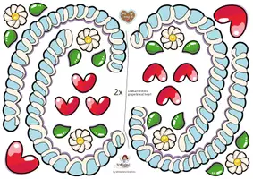 Vorschau - Mal- und Bastelvorlagen - Lebkuchenherz Fensterbild: Bastelvorlage für Oktoberfest, Wiesn, Maifest & Weihnachten Klasse 1-13 (Volksfest basteln / Brezel-Deko / Anhänger) - Seite 2
