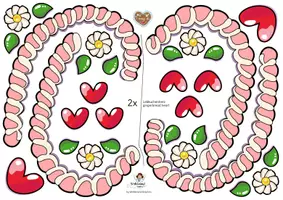 Vorschau - Mal- und Bastelvorlagen - Lebkuchenherz Fensterbild: Bastelvorlage für Oktoberfest, Wiesn, Maifest & Weihnachten Klasse 1-13 (Volksfest basteln / Brezel-Deko / Anhänger) - Seite 3