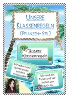 Vorschau - Poster - Klassenregeln (in zwei Varianten, Pflanzen-Stil und Aquarell-Optik) - Deckblatt