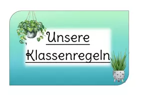 Vorschau - Poster - Klassenregeln (in zwei Varianten, Pflanzen-Stil und Aquarell-Optik) - Seite 1