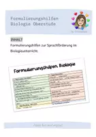 Vorschau - Arbeitsblätter - Formulierungshilfen Biologie - Deckblatt