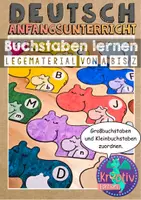 Vorschau - Mal- und Bastelvorlagen - Buchstaben Legematerial Groß und Kleinbuchstaben Nilpferd - Deckblatt