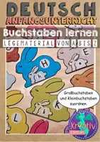 Vorschau - Mal- und Bastelvorlagen - Buchstabenpuzzle Hasen Legematerial Buchstabeneinführung - Deckblatt