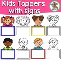 Vista previa - Elementos para la creación de materiales - Kids Toppers Free by K clipart - Portada