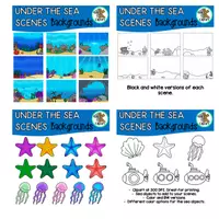 Vista previa - Elementos para la creación de materiales - Under the sea Scenes Backgrounds - Portada