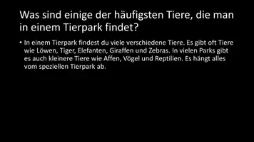 Vorschau - Arbeitsblätter - AB mit Fragen zum Thema "Tierpark" + Lösungsblatt - Seite 2