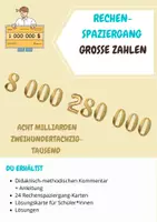 Vorschau - Aufgabenkarten - Rechenspaziergang - Große Zahlen - Deckblatt
