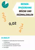 Vorschau - Aufgabenkarten - Rechenspaziergang - Brüche und Dezimalzahlen - Deckblatt