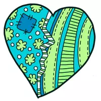 Vista previa - Decoración del aula - Paquete de materiales: Clipart corazones patchwork | uso comercial - página 3