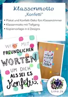 Vorschau - Mal- und Bastelvorlagen - Klassenmotto Konfetti + Deko - Deckblatt