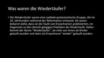 Vorschau - Arbeitsblätter - AB mit Fragen zum Thema "Wiedertäufer" + Lösungsblatt - Seite 2