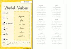 Vorschau - Aufgabenkarten - Würfel-Verben: Präteritum, Perfekt und Futur - Seite 3