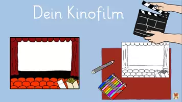 Vorschau - Mal- und Bastelvorlagen - Dein Kinofilm Kino - Kunst Klasse 1-4 freies Zeichnen - digitale Tafelbilder - Seite 1