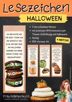 Vorschau - Mal- und Bastelvorlagen - Lustige Halloween-Lesezeichen für Kreative und Leseratten | 1. bis 6. Klasse - Deckblatt