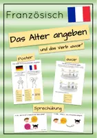 Vorschau - Arbeitsblätter - Alter angeben im Französischen / Altersangabe / indiquer l'âge - Deckblatt