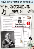 Vorschau - Arbeitsblätter - Youtubevideo: VIVALDI + Arbeitsblatt - Deckblatt