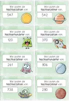 Vorschau - Arbeitsblätter - Orientierung im Zahlenraum 1000, Kartei, Rechenspaziergang Zahlen bis Eintausend, Nachbarzahlen, Vorgänger, Nachfolger - Seite 2