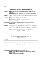 Vorschau - Klassenarbeiten - (pol. Lyrik) Klassenarbeit zu "Nebenjob" von Alligatoah - Deckblatt
