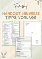 Vorschau - Merkblätter - Facharbeit: Handout, Hinweise und Tipps, (Word)Vorlage - Deckblatt