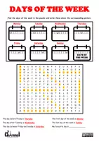 Vista previa - Hojas de trabajo - Days of the Week - Word Search - página 2