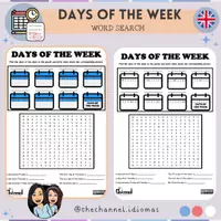 Vista previa - Hojas de trabajo - Days of the Week - Word Search - Portada