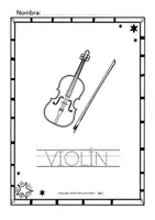 Vista previa - Hojas de trabajo - Trazar y Colorear Instrumentos de Cuerdas - página 3