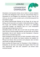 Vorschau - Arbeitsblätter - Materialpaket Chamäleon | Lesetext + Fragen - Suchsel - Lückentext - (inkl. Lösungen) - Seite 2