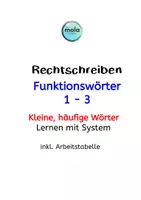 Vorschau - Arbeitsblätter - Funktionswörter 1-3 : Kurze, häufige Wörter richtig schreiben - Deckblatt