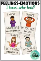 Vorschau - Stationenlernen - Feelings and Emotions I HAVE... WHO HAS? - Deckblatt